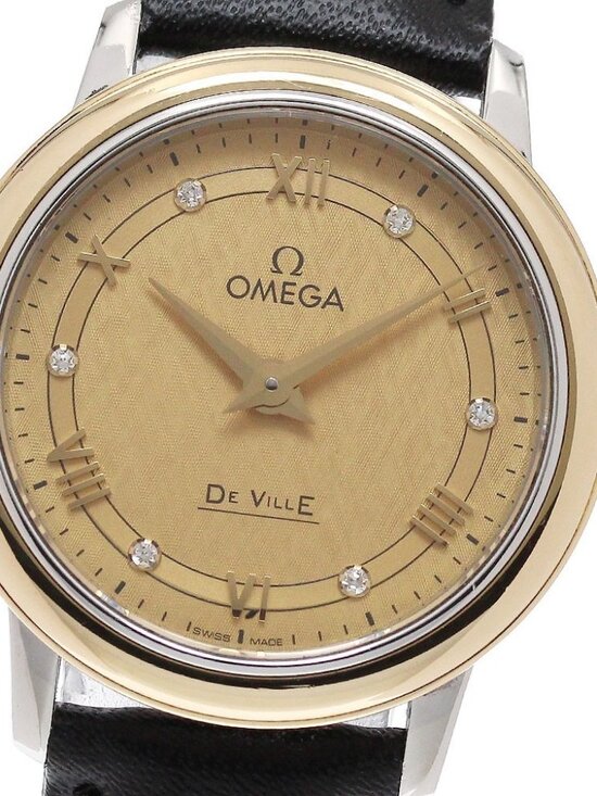 OMEGA De Ville Prestige 424.23.27.60.58.001 18K Yellow Gold Bezel Quartz_959977